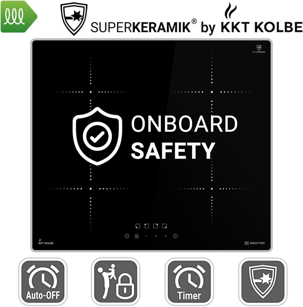 KKT KOLBE Autarkes Herdset | 60cm Einbaubackofen BO8805SS | 59cm Induktionskochfeld IH85900RL | Grill | Heißluft | Automatik-Timer | 2-fach Wärmeschutzverglasung | Kindersicherung | SET8805IH859RL