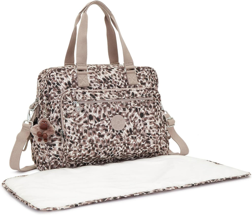 Kipling Alanna bedruckte Wickeltasche mit Leopardenfedern, Leopardenfedern