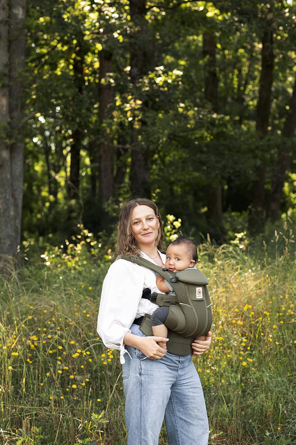 Ergobaby Omni Breeze Marsupio per Neonati dalla Nascita fino a 20 kg, Morbido Mesh SoftFlex a 4 Posizioni, Ergonomico, Porta Bebè, Natural Beige