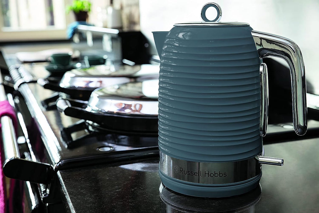 Russell Hobbs Inspire Grey Colazione Set Tostapane, Bollitore e Macchina da Caffè