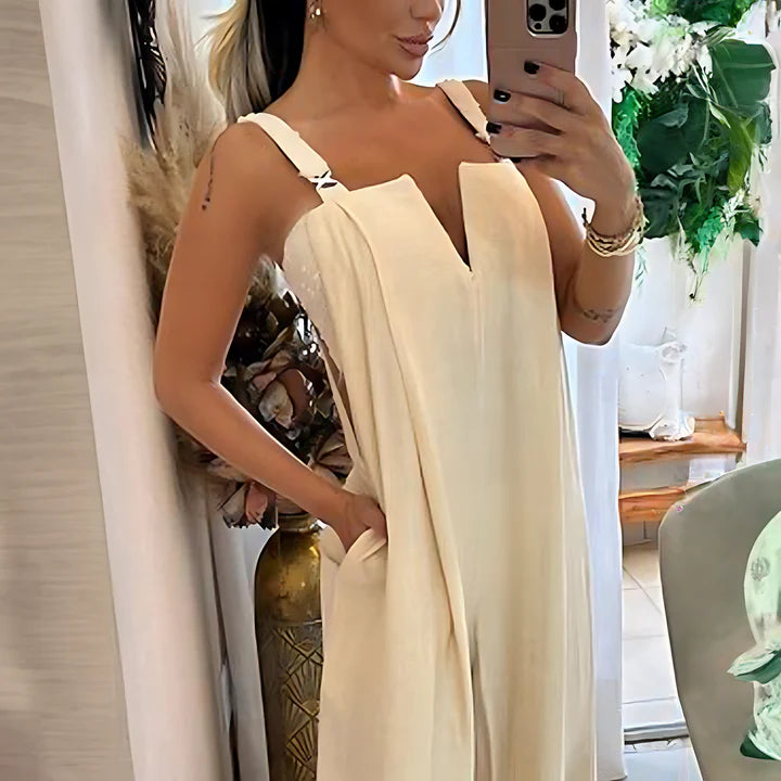 Sanya - Jumpsuit mit weitem Bein und Taschen