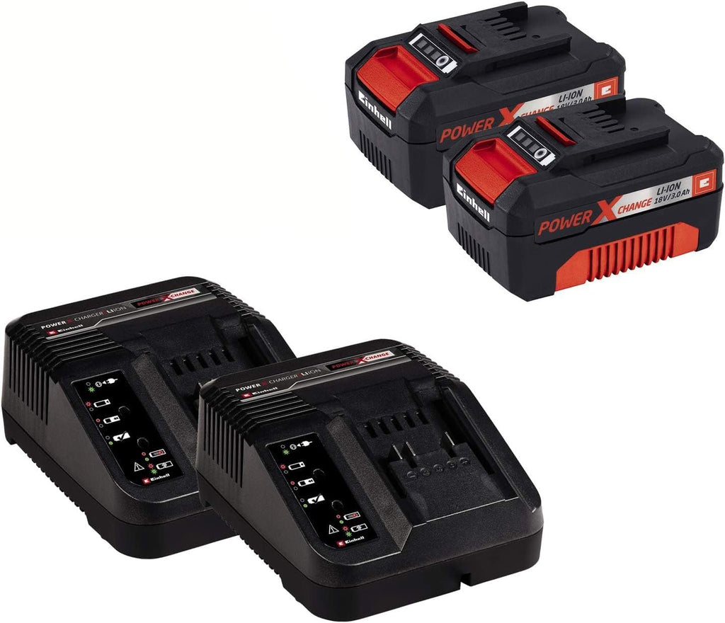Tagliaerba a batteria Einhell GE-CM 36 Li Kit Power X-Change (36 V, larghezza di taglio 36 cm, fino a 350 m², motore brushless, sacco di raccolta 40 L, altezza di taglio 25-75 mm, incl. 2 batterie da 3,0 Ah e 2 caricabatterie)