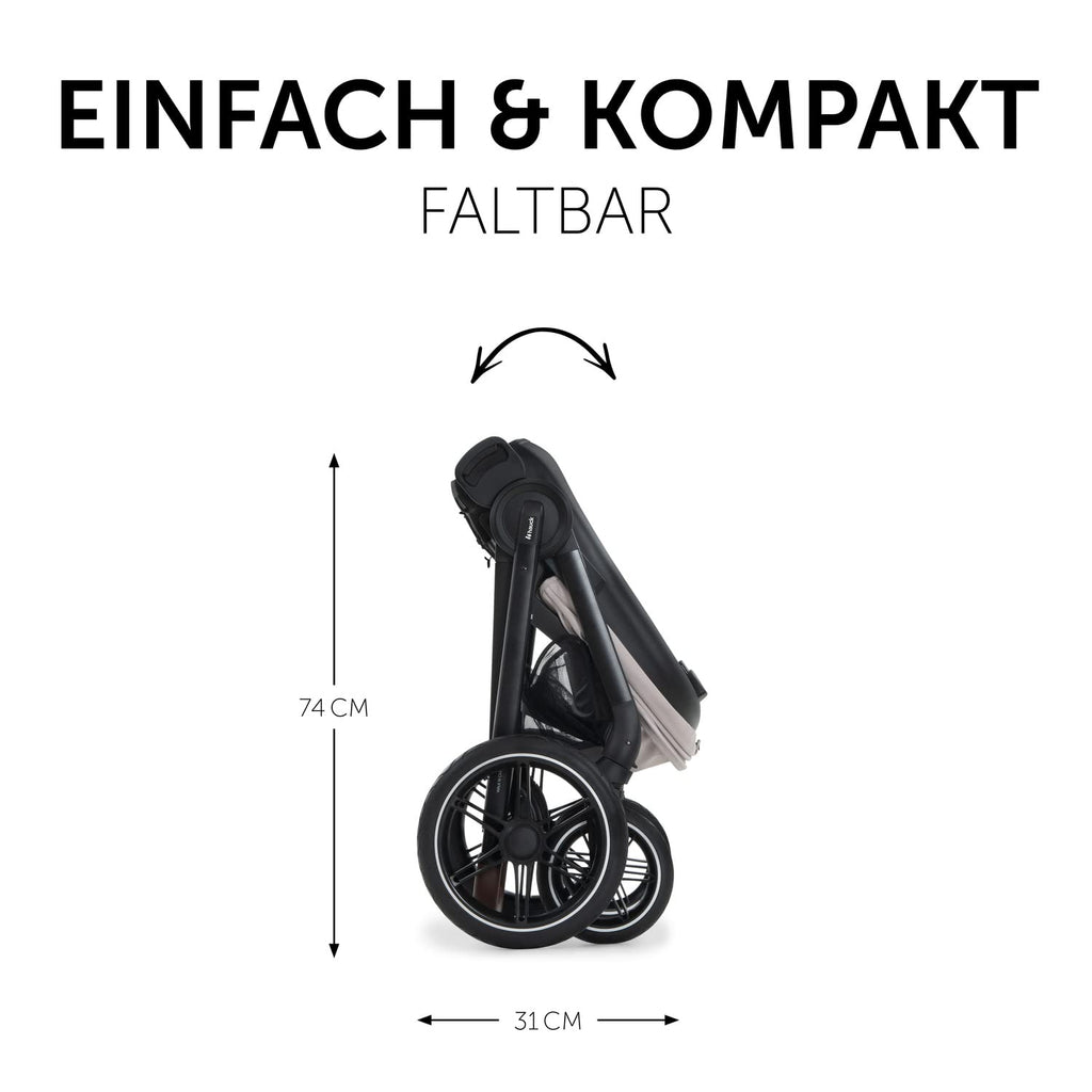 hauck Kinderwagen mit Beindecke Walk N Care ab Geburt bis 22 kg mit Liegefunktion, Becherhalter, Sitz Wendbar & Höhenverstellbar, Gummireifen, Teleskopgriff, UPF 50+, Zusammenklappbar (Dark Navy Blue9