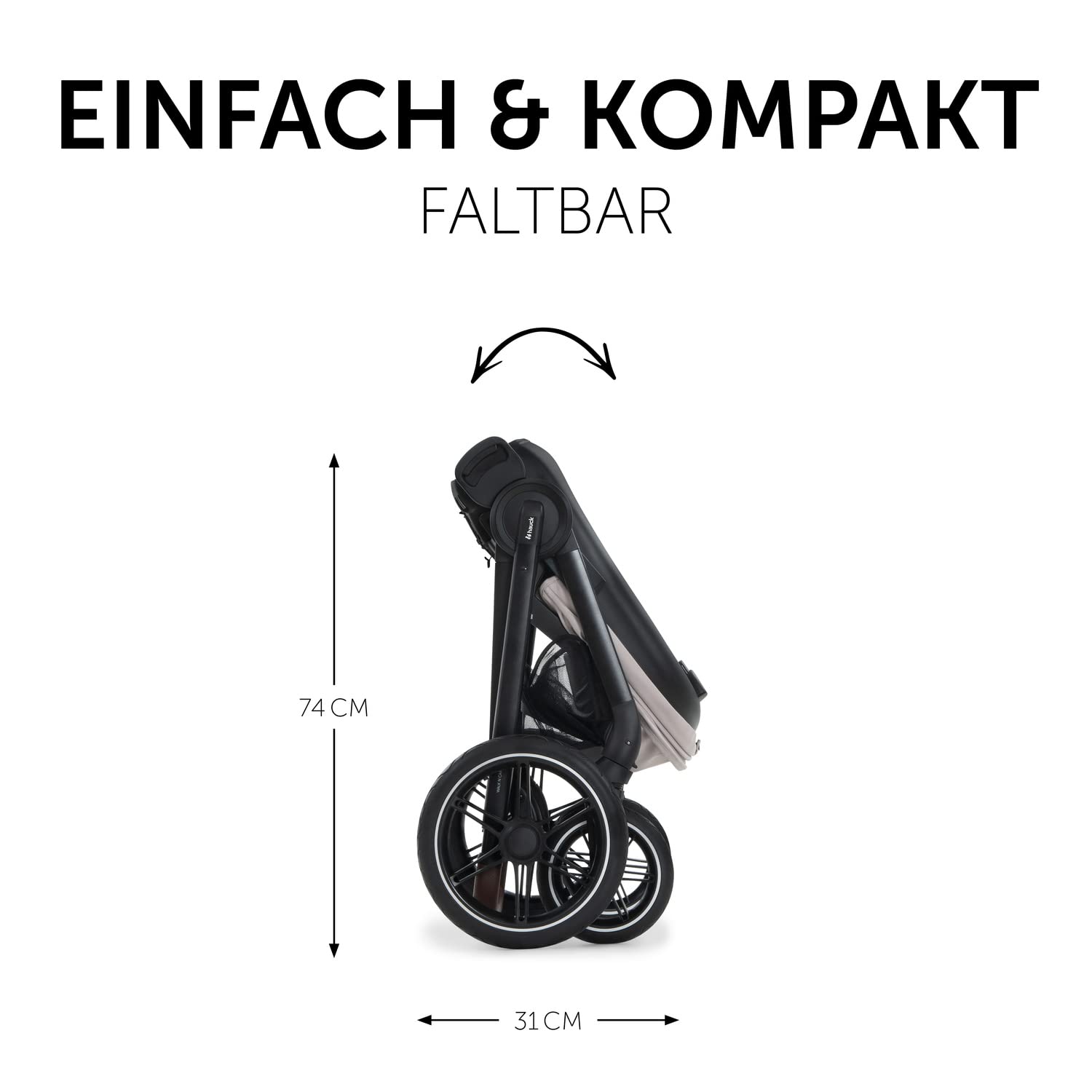 hauck Kinderwagen mit Beindecke Walk N Care ab Geburt bis 22 kg mit Liegefunktion, Becherhalter, Sitz Wendbar & Höhenverstellbar, Gummireifen, Teleskopgriff, UPF 50+, Zusammenklappbar (Dark Navy Blue9