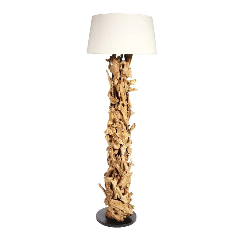 Stehlampe Treibholz CLEON  | Hhe 165 cm | Lampenschirm Natur