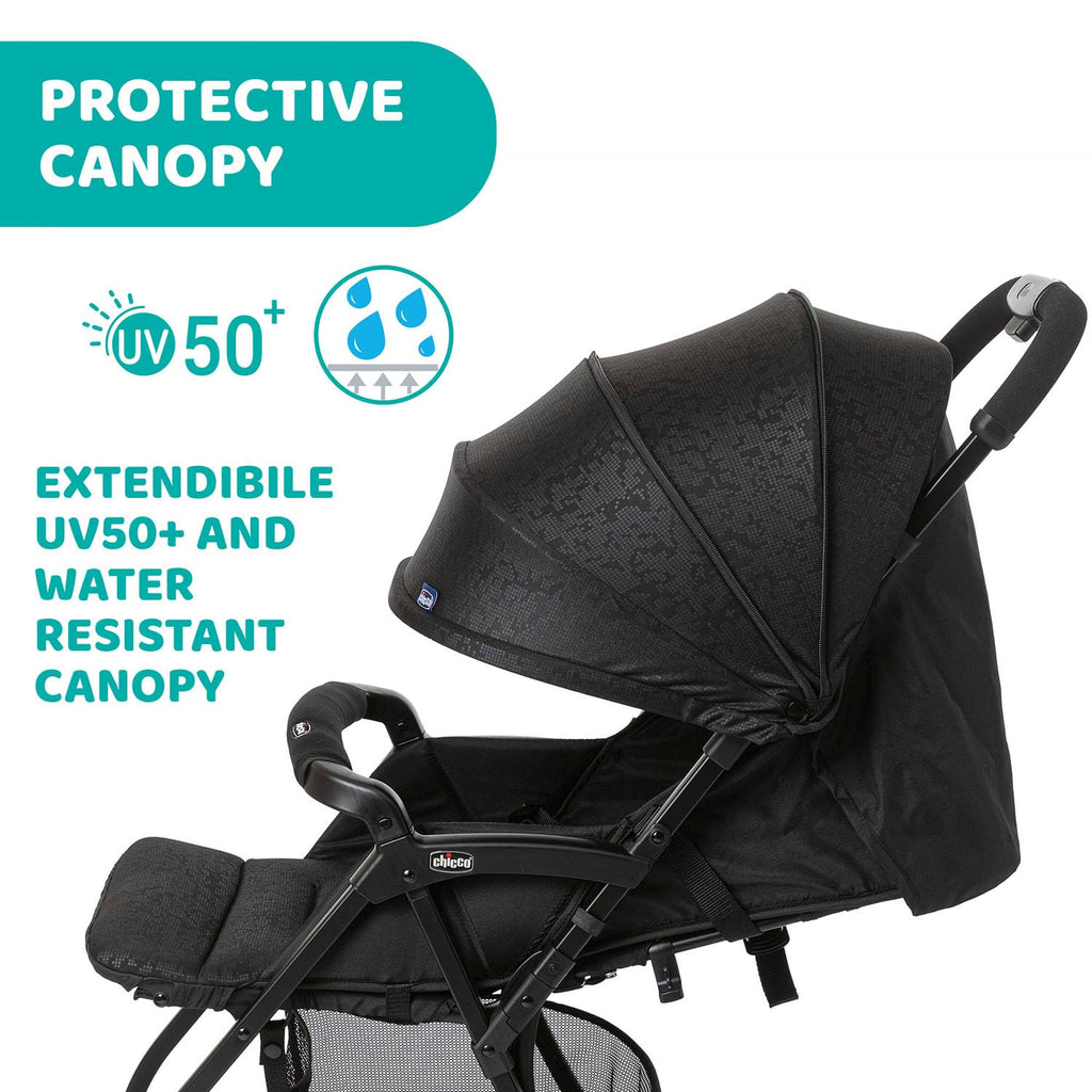 Chicco OHlalà 3 Ultra-Leichtgewicht Kinderwagen von Geburt bis 15 kg, Liege- und Faltbuggy mit großem Einkaufskorb, Kompakt, Regenschutz und Ausziehbares Verdeck