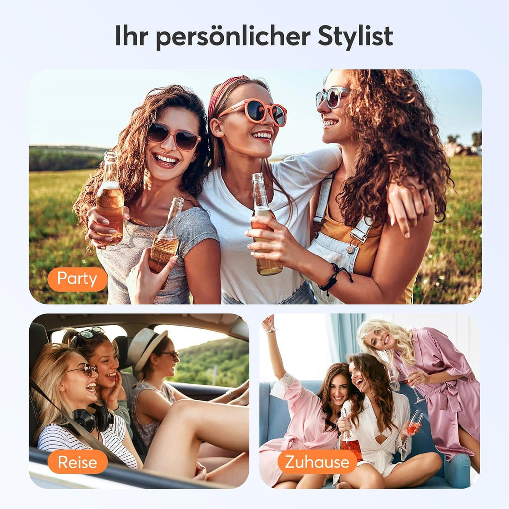 Asciugacapelli ionico 5 in 1 Airstyler 110.000 giri/min, Styler professionale per asciugatura rapida, Spazzola ad aria calda senza effetto crespo, Arricciacapelli automatico da 32 mm, Spazzola lisciante e spazzola volumizzante, Confezione regalo