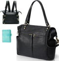 MOMINSIDE Wickeltasche, Tragetasche, Leder-Wickeltasche, Rucksack mit 14 Taschen für Mama, Papa, Suche nach der Baby-Wunschliste, große Reise-Babytasche für Jungen und Mädchen mit 4 isolierten