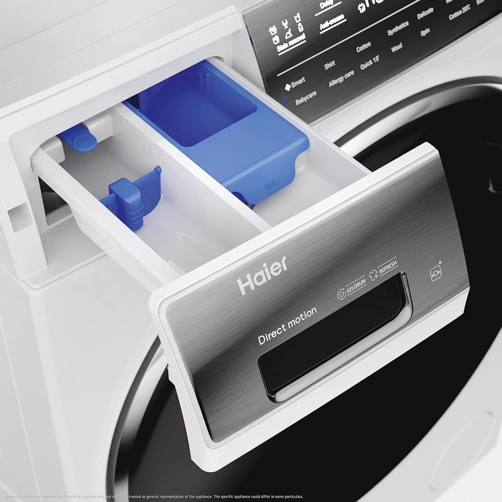 Haier I-PRO SERIE 7 HW80-B14979 Waschmaschine / 8 kg / A - beste Effizienz / Direct Motion Motor - absolut leise / XL-Trommel / Refresh-Dampfprogramm / Vollwasserschutz / ABT