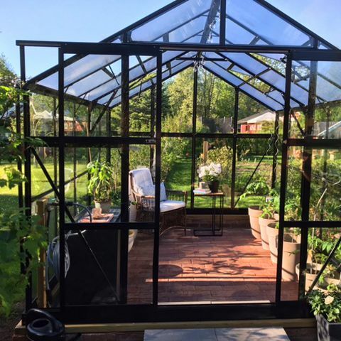 Metalcraft Gewchshaus, 8,22m, 4mm Sicherheitsglas, schwarz