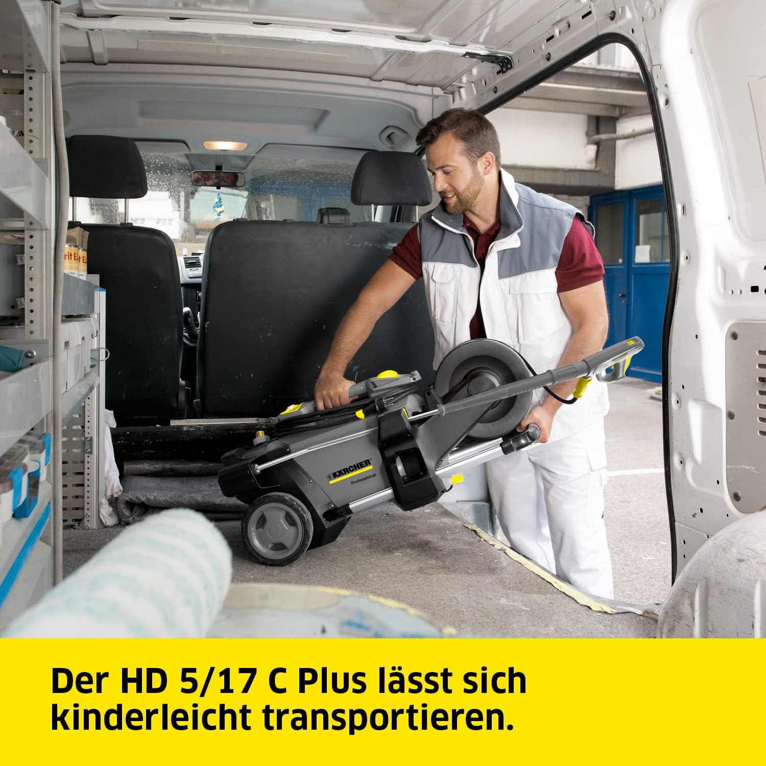 Idropulitrice Kärcher HD 5/17 C Plus, pressione massima 200 bar, pressione di esercizio 170 bar, portata 480 l/h, facilmente trasportabile, incl. pistola ad alta pressione EASY!Force, ugello rotante mangiasporco