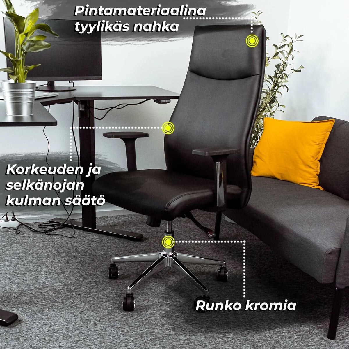 Lykke Bürostuhl Boss, Schwarz