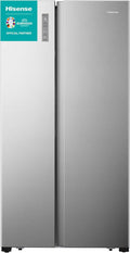 Hisense RS677N4BFD Frigorifero Americano Side by Side / Compressore Inverter / Porta Bottiglie / 2 FreshZone / Vano Verdure / Capacità Frigo 334 L / Capacità Congelatore 185 L / 41 dB / 247 kWh all'anno, Nero