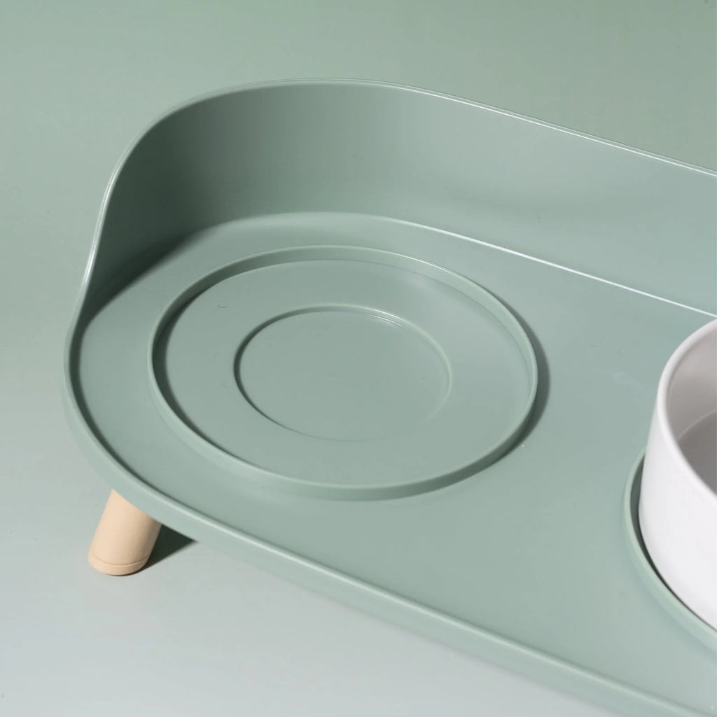 Elegante Doppel-Futterschale aus Bone China für Haustiere – Stilvoll und Funktional