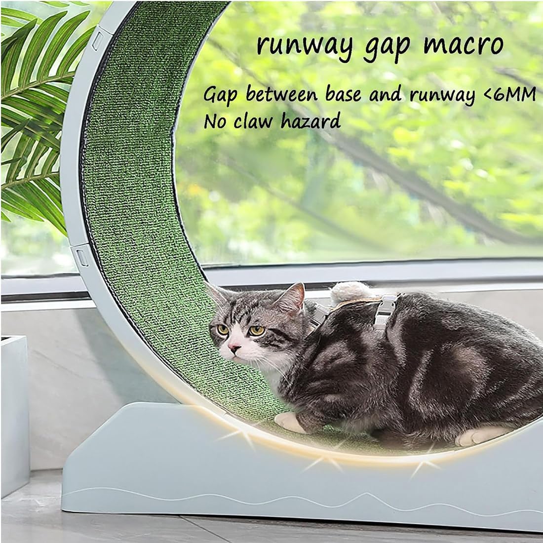 Katzenlaufrad, Laufrad Katze großen Durchmesser für Indoor-Katzen, Katze interaktives Spielzeug, Interaktives Katzenspielzeug für Running/Walking/Training,Grey