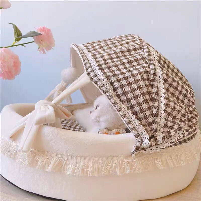 CozyPaws – Komfortables Halb-Katzenbett für entspannte Nickerchen