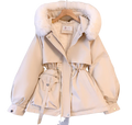 Elegante cappotto invernale con cappuccio da donna