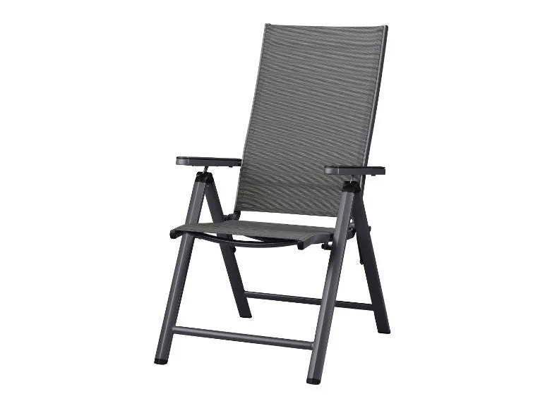 Set in alluminio »Houston«, 9 pezzi - Tavolo allungabile e 8 sedie schienale alto, grigio