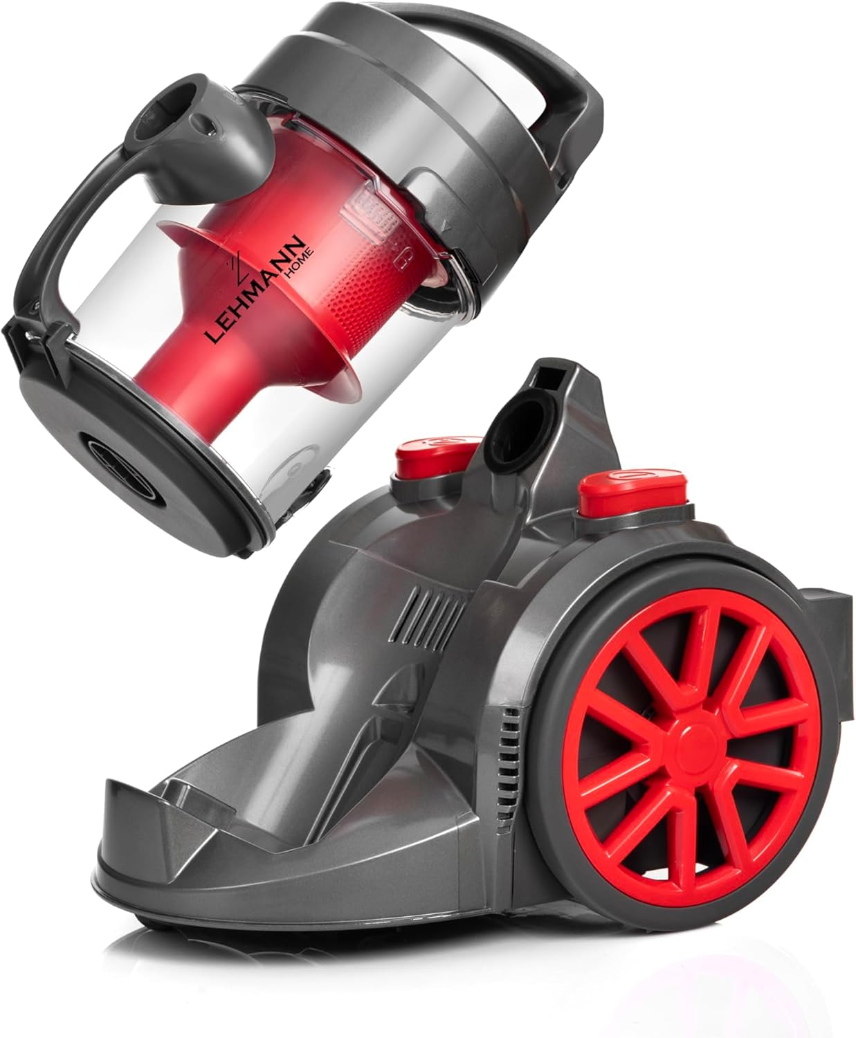 LEHMANN LHOCV-7018 Zyklon Staubsauger beutellos | Bodenstaubsauger mit Zyklontechnologie | Zylinder-Staubsauger mit Düsensatz | Hochleistungskraft 4000 Watt, HEPA-Filter, 1,8 L