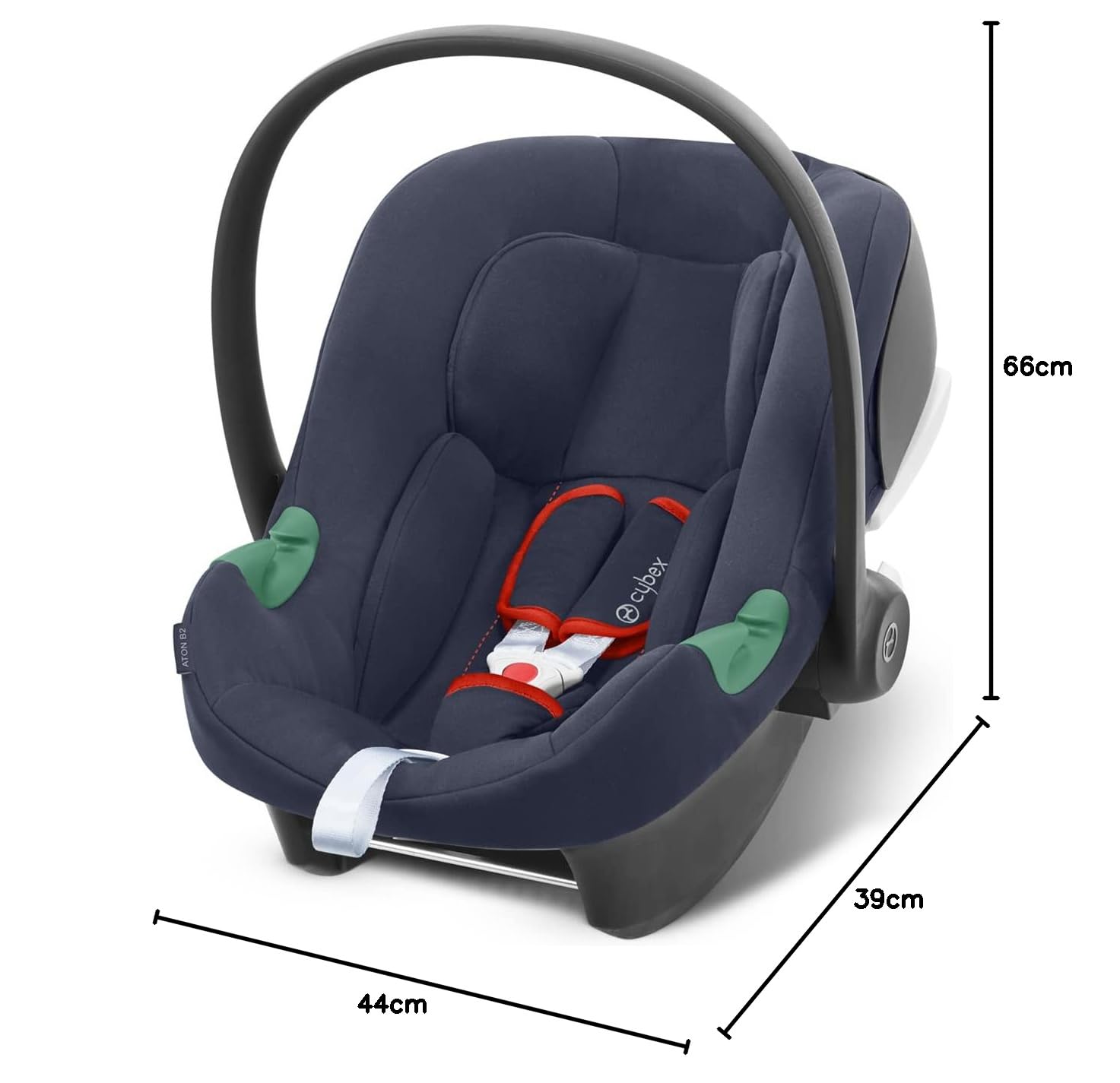 CBX by CYBEX Seggiolino Auto Aton B2 i-Size, Dalla nascita fino a ca. 24 mesi, Max. 13 kg, Inclusivo riduttore neonato, Compatibile con SensorSafe, Rosso