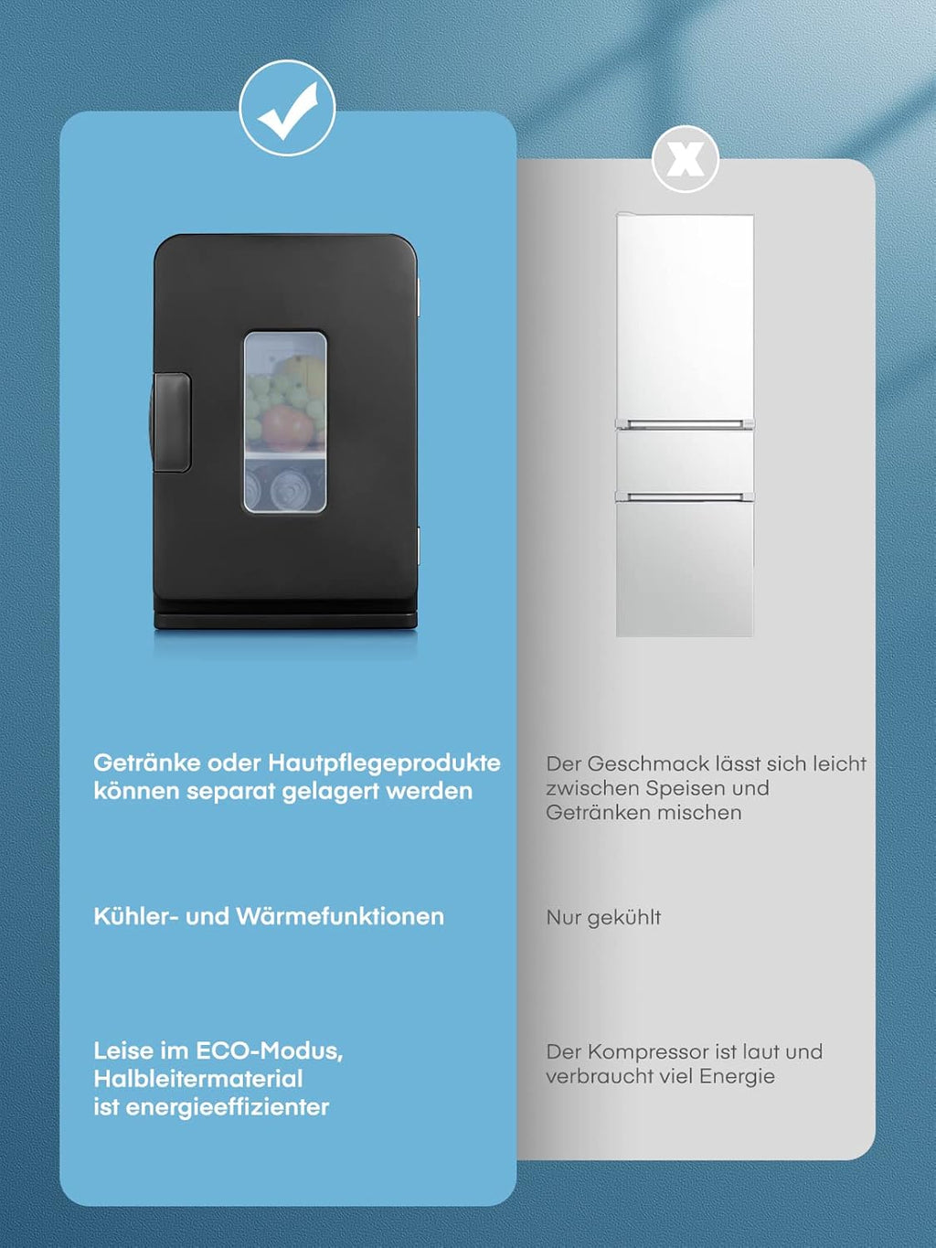NORTHCLAN Mini Frigo per Camera 15 L, con 220 V CA/12 V CC per Uso in Auto e Casa, Frigorifero Portatile e Scaldavivande Perfetto per Bevande, Cosmetici, Snack, Modalità Max ed Eco, Nero