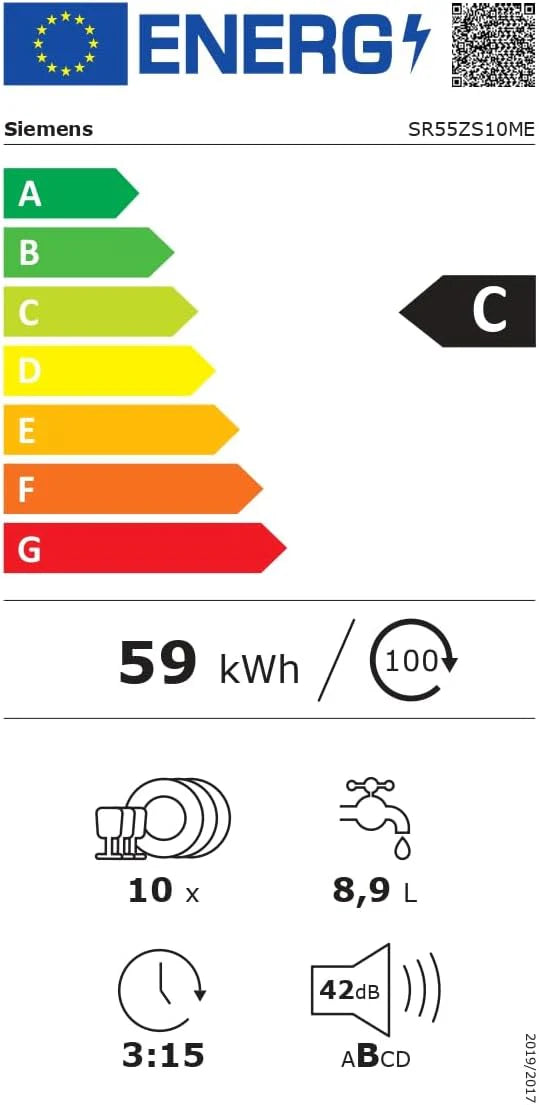 Siemens SR65YX08ME, iQ500 Lavastoviglie smart a scomparsa totale, larghezza 45 cm, cassetto portaposate, Zeolith, extra silenziosa, aquaStop, apertura automatica della porta a fine programma, varioSpeed, illuminazione interna