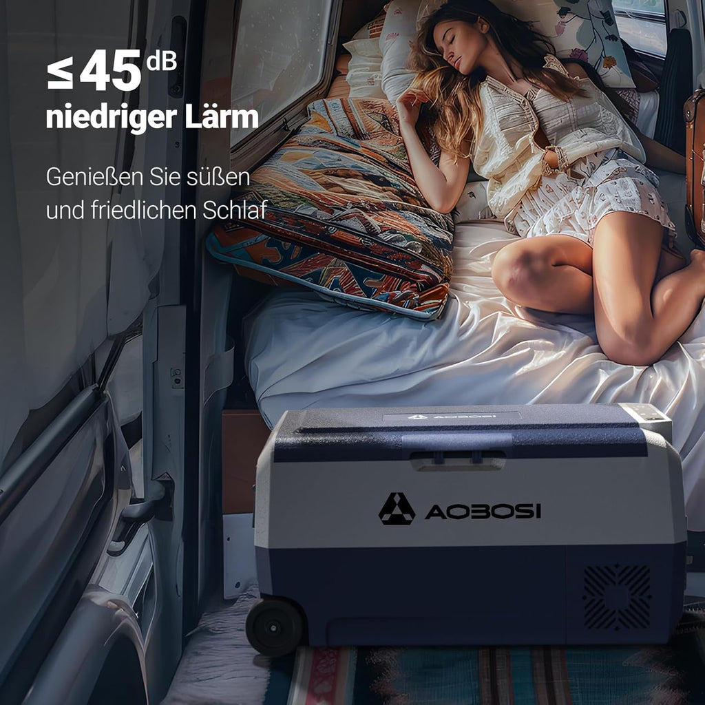 AAOBOSI Frigo Box a Compressore 36 L, Frigo Portatile per Auto con Controllo App WiFi, 12/24 V e 100-240 V, fino a -20 °C per Auto, Camion, Barca, Camper, Campeggio, Doppia Zona
