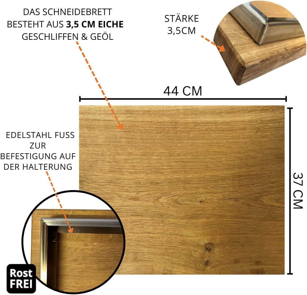 Terma Accessori Tagliere in legno Cucina da esterno, piastra plancha, grill con piastra in ghisa, ripiano per piastra in ghisa, braciere con griglia, anello per griglia per braciere