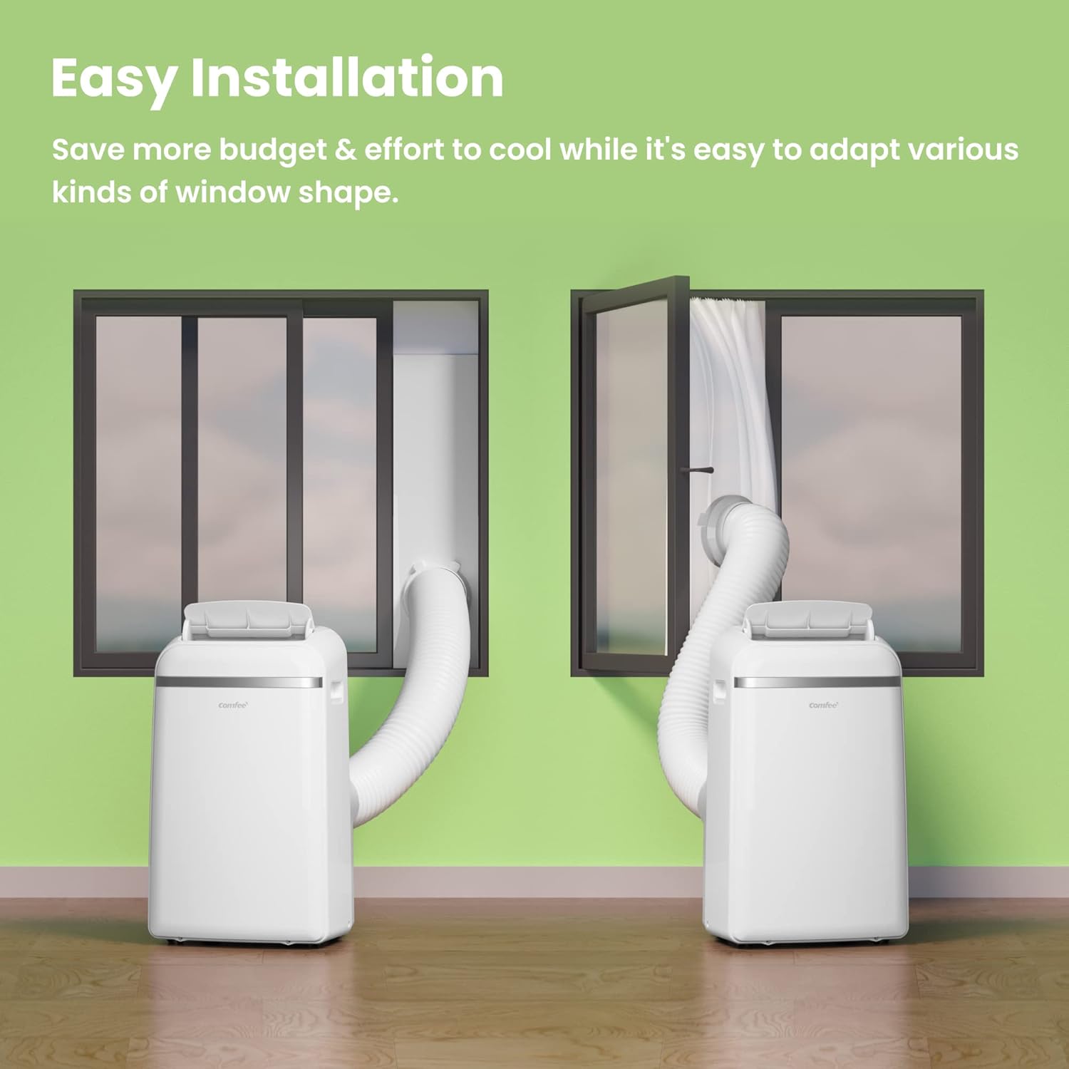 Comfee Condizionatore Portatile Easy Cool 2.0, 7000 BTU 2,0kW, Raffreddamento&Ventilazione&Deumidificazione, Adatto per Ambienti fino a 68m³(25㎡), Controllo tramite APP/Alexa/Google Home/IFTTT, Climatizzatore Portatile con Tubo di Scarico