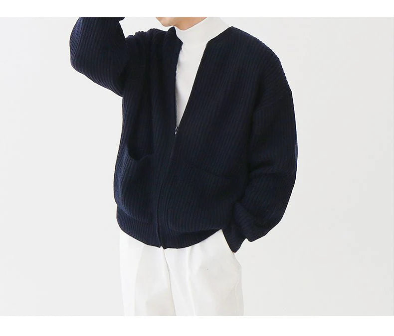 Herrenstrickjacke mit Reiverschluss