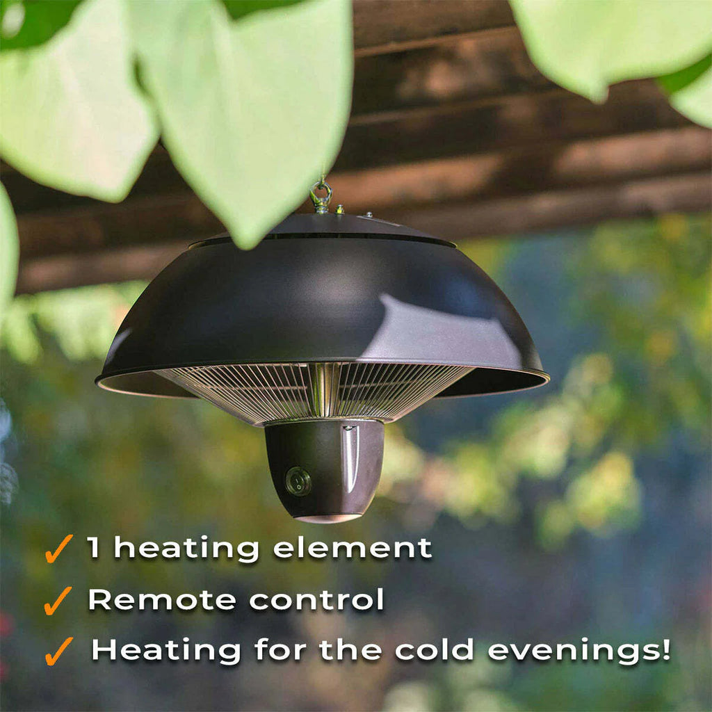 Fornorth Heizstrahler Riscaldatore da soffitto Originale 1500W con telecomando, nero