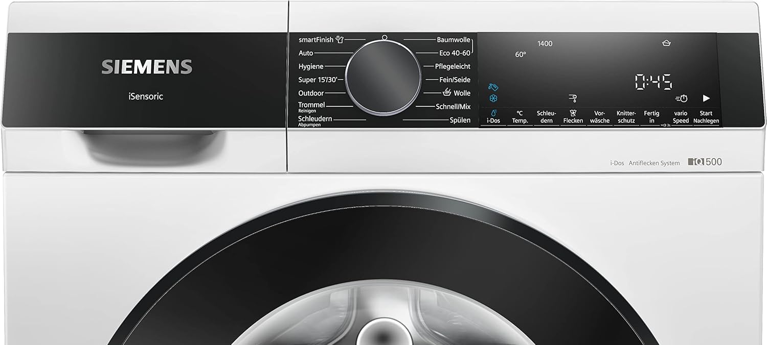 Siemens WM14N223 Lavatrice iQ300, Carica frontale con capacità di 7 kg, 1400 giri/min, speedPack L, Display LED, Programma Outdoor, Bianco, 60 cm