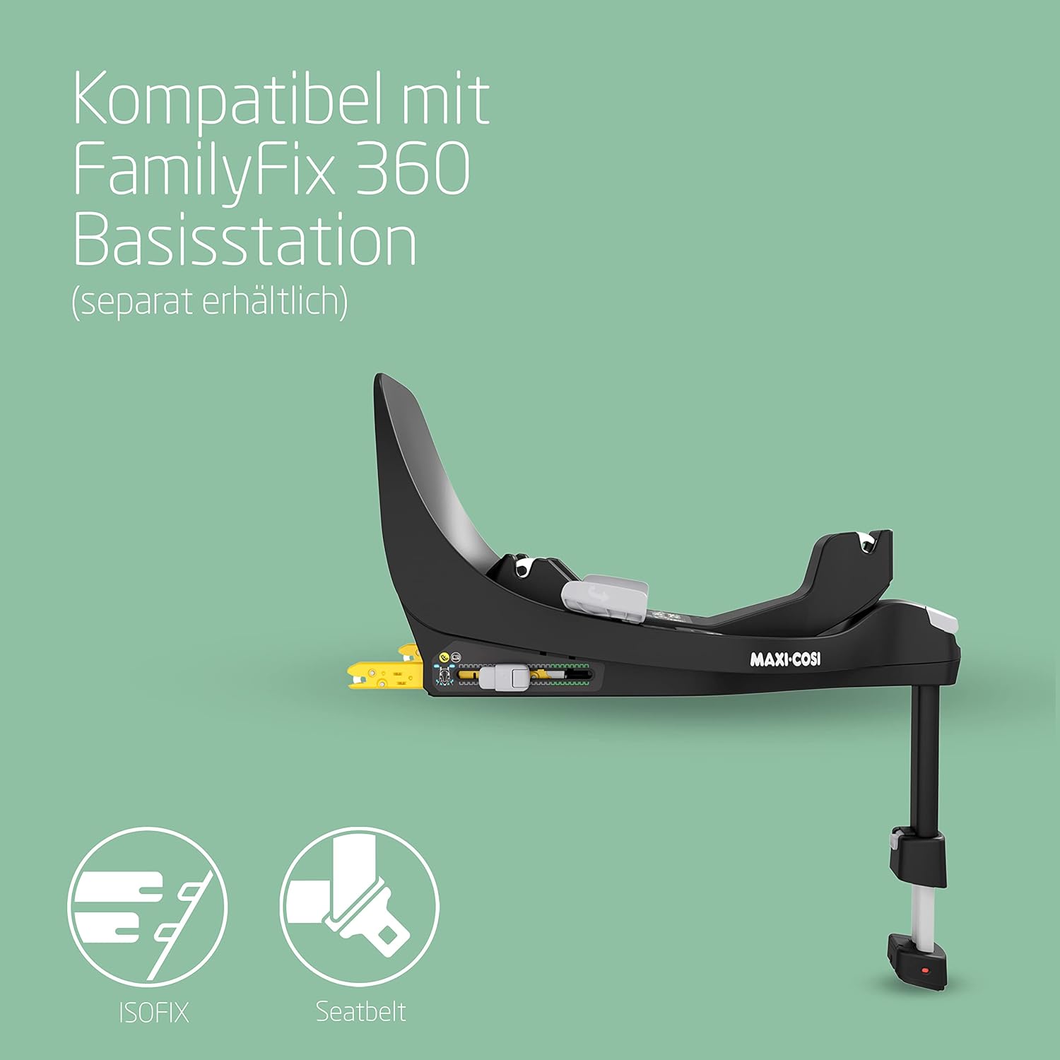 Maxi-Cosi Pearl 360 i-Size baby autositz, autositz 360 grad drehbar, 3 Monate - 4 Jahre (61-105 cm), Drehung mit nur einer Hand, ClimaFlow, Easy-In-Gurt, G-CELL, Authentic Black