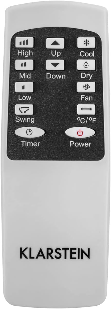 Klarstein Climatizzatore Portatile con Tubo di Scarico, Condizionatore 4-in-1 con Ventilatore, Deumidificatore e Modalità Notturna, Piccolo e Portatile per Casa e Ufficio, Controllo tramite App, 12000 BTU