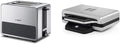 Bosch TAT7S25 Kompakt-Toaster, Auftau/Aufknusperfunktion, 1050 W, Edelstahl/schwarz & WMF Lono Sandwich Maker, für 2 Standard- oder XXL-Toasts, 2-stufige Höhenanpassung, edelstahl matt