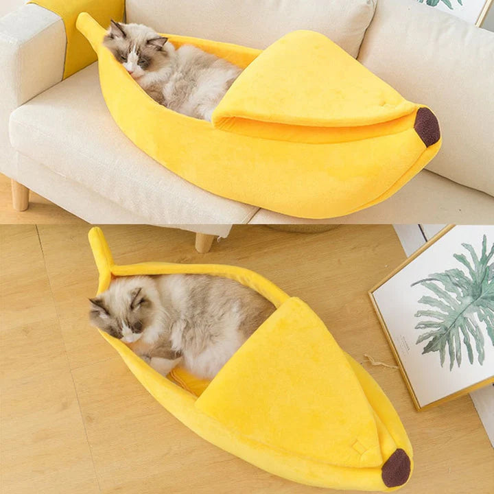 Mia | Gemütliches Katzenbett in Bananenform