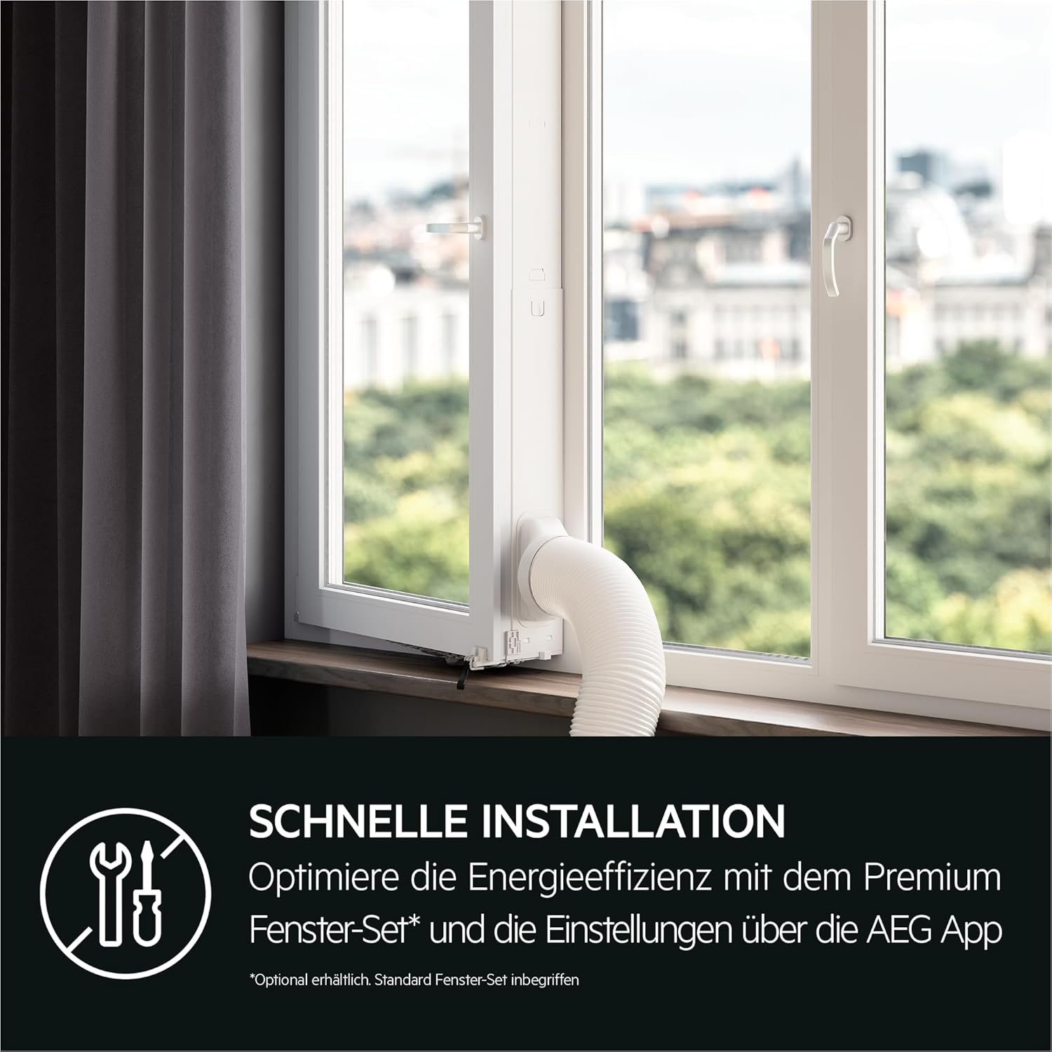 Condizionatore portatile AEG Chillflex Pro AXP26U338CW / display LED / pulsanti touch / telecomando / 30-40 m² / funzione di raffreddamento / ventilatore / funzione di deumidificazione / automatico / bianco/argento/nero