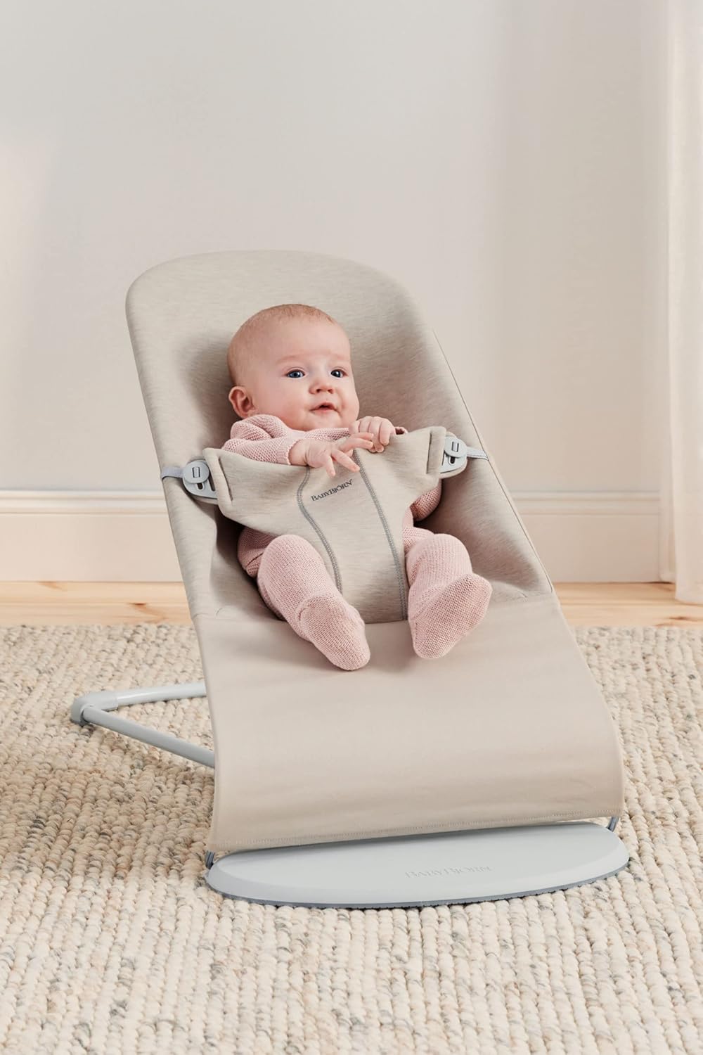 BabyBjörn Sdraietta Bliss, Tessuto trapuntato a petalo, Grigio Sabbia