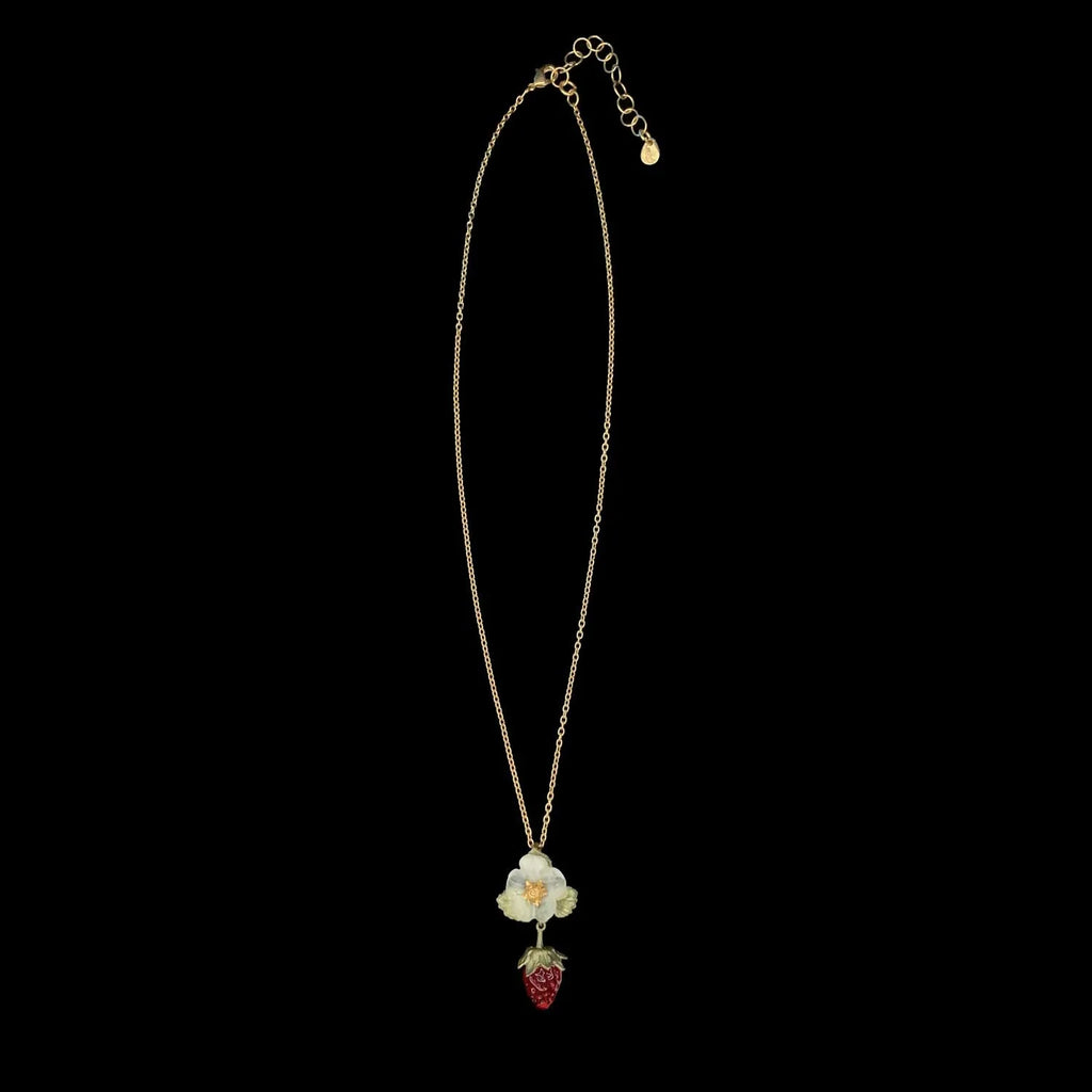 Strawberry - Collana a forma di fragola con fiore