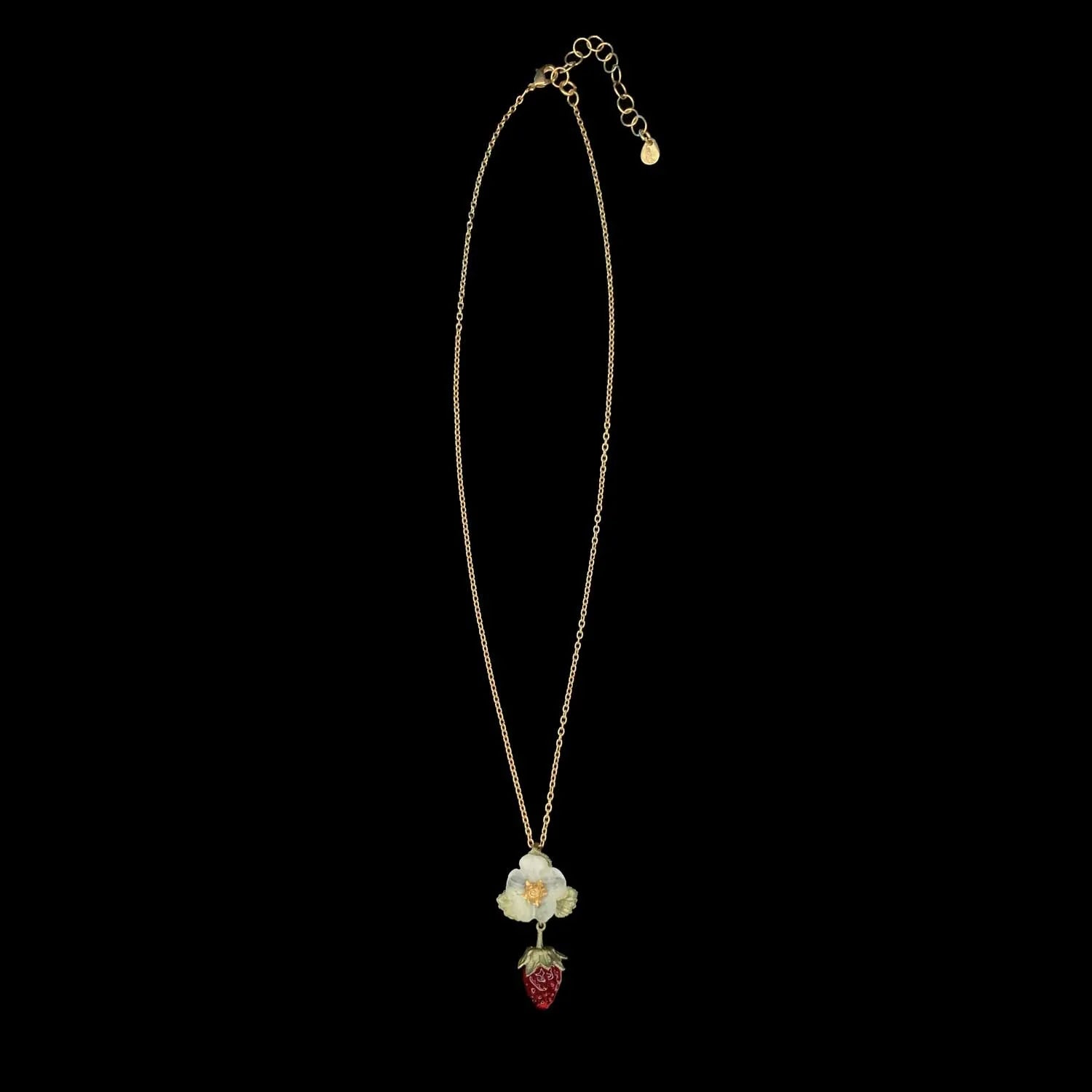 Strawberry - Collana a forma di fragola con fiore