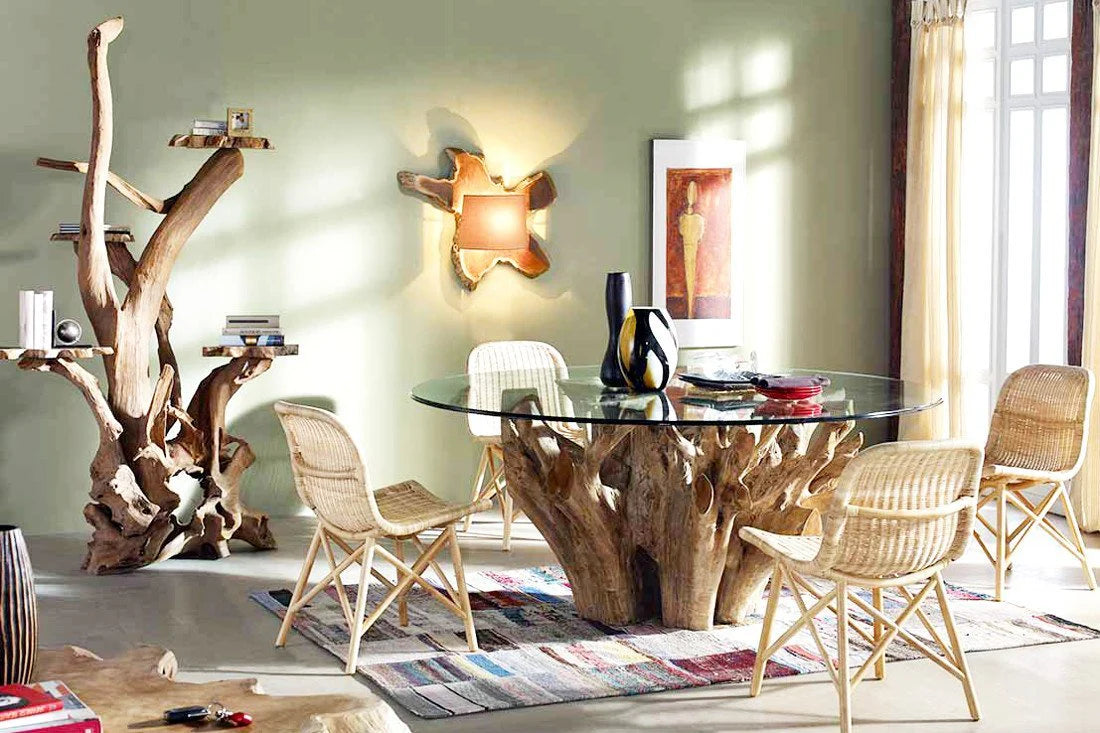 Holz Wandlampe NAGA 70cm x 70cm