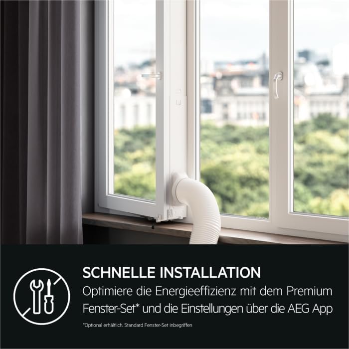 Condizionatore portatile AEG Chillflex Pro AXP26U338CW / display LED / pulsanti touch / telecomando / 30-40 m² / funzione di raffreddamento / ventilatore / funzione di deumidificazione / automatico / bianco/argento/nero