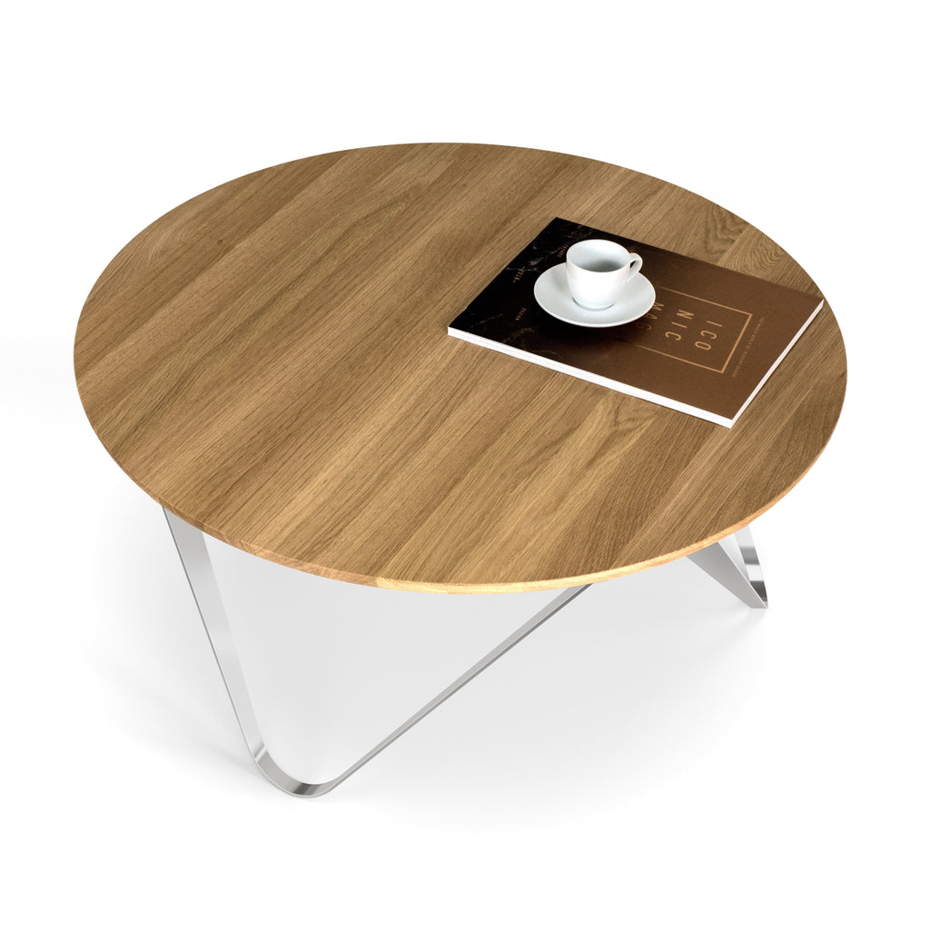 Couchtisch CHRONOS Eiche Edelstahl