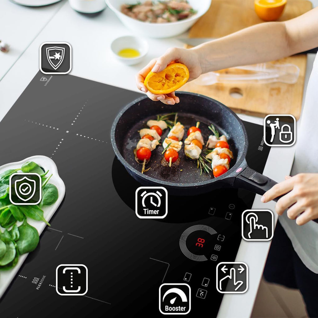 KKT KOLBE Autarkes Herdset | 60cm Einbaubackofen BO8805SS | 59cm Induktionskochfeld IH85900RL | Grill | Heißluft | Automatik-Timer | 2-fach Wärmeschutzverglasung | Kindersicherung | SET8805IH859RL