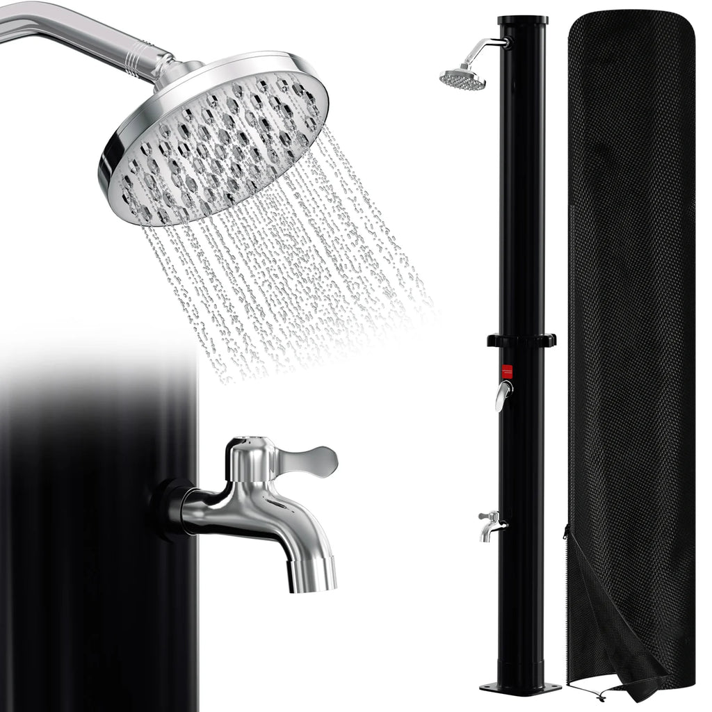 Sonnewelt Solardusche mit Duschkopf, Fudusche und Schutzabdeckung 20L