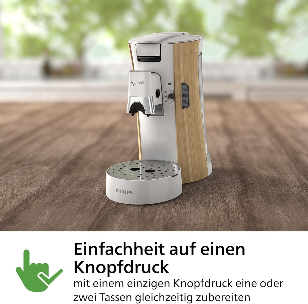 Philips Senseo Select CSA240/20 Macchina da caffè a cialde (selezione intensità Plus, funzione Memo, in plastica riciclata), Nero Eco