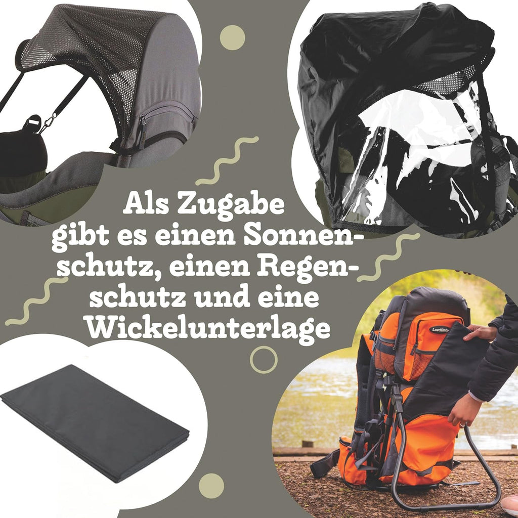 Luvdbaby Marsupio porta bebè fino a 18 kg - Marsupio ergonomico per bambini - Marsupio premium per bambini - Marsupio per bambini - Marsupio per neonati con schienale - Zaino con seggiolino per bambini