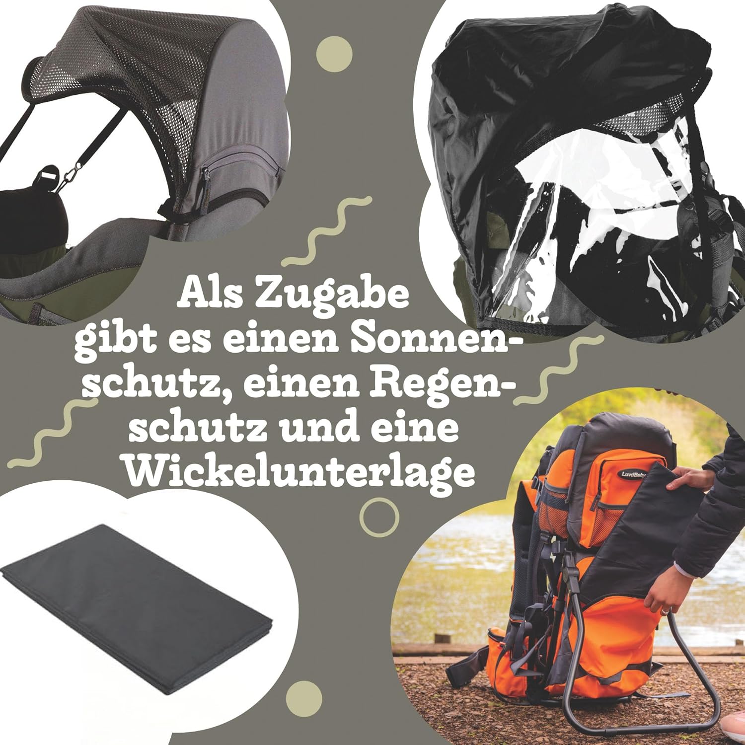 Luvdbaby Marsupio porta bebè fino a 18 kg - Marsupio ergonomico per bambini - Marsupio premium per bambini - Marsupio per bambini - Marsupio per neonati con schienale - Zaino con seggiolino per bambini
