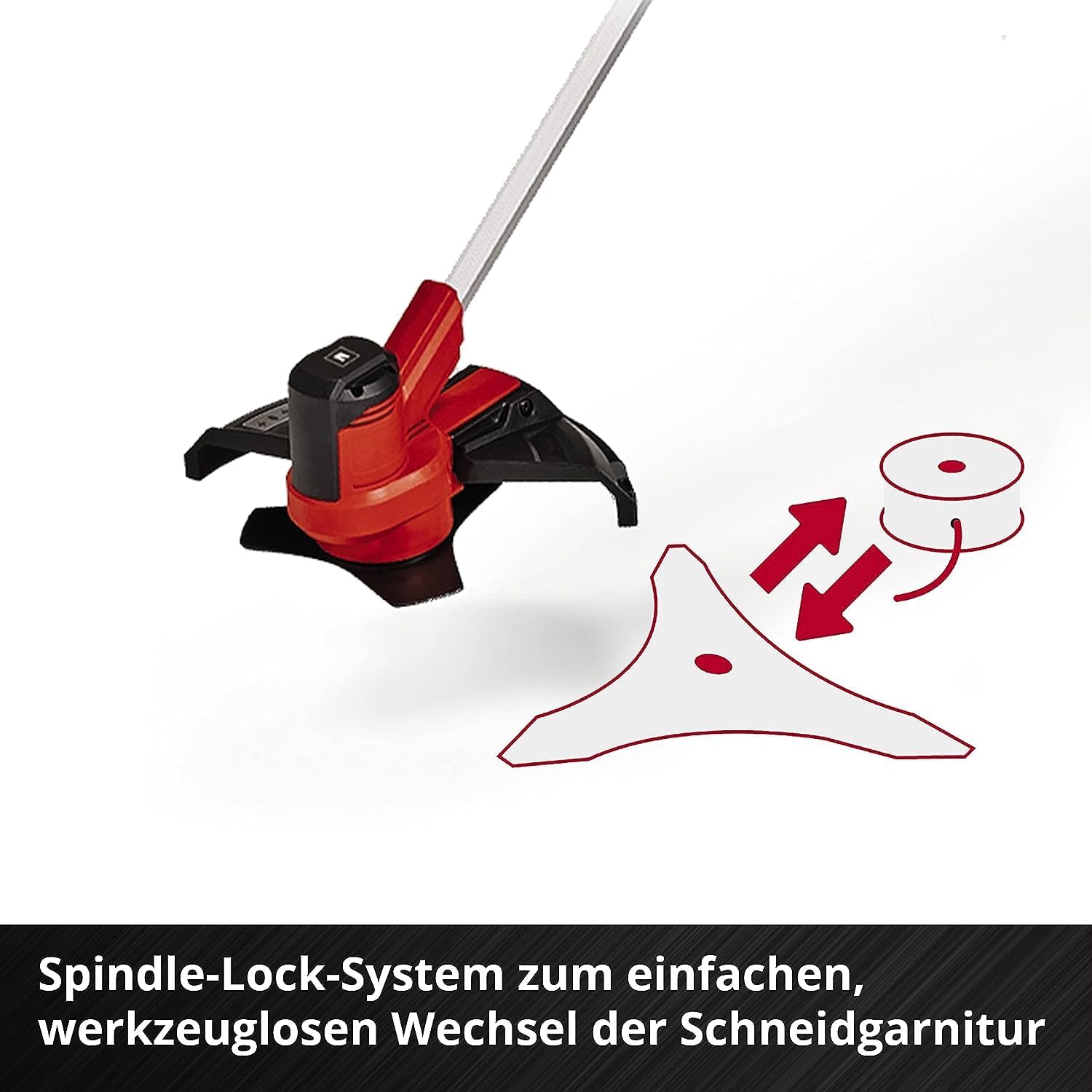 Decespugliatore a batteria Einhell AGILLO 18/200 Power X-Change (Ioni di litio, 18V, 7.500 giri/min., filo con alimentazione automatica/lama a 3 denti, motore anteriore, impugnatura a manubrio, senza batteria e caricabatteria)