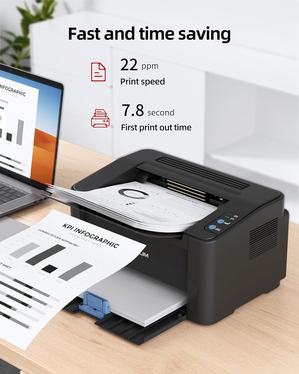 PANTUM M6500NW Multifunktions-Laserdrucker,Drucker Scanner, Kopierer(WLAN, App, Airprint, A4, Schwarz-weiß-Drucker)